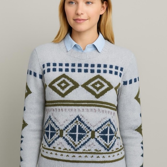 J. Crew Sweaters - J. Crew | Wool/Mohair Blend Fairisle/Aztec Crewneck Sweater, Size S
